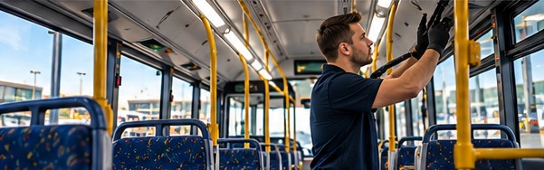 Bus voor werkzaamheden aan het wagenpark — illustratief sfeerbeeld