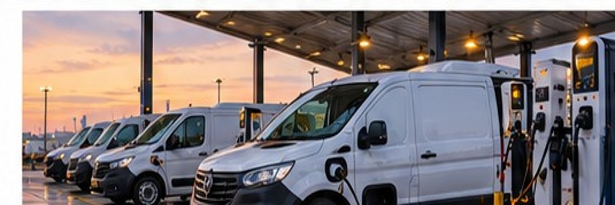Elektrische bedrijfswagens bij laadpunten